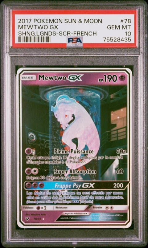 Carte gradée Mewtwo GX PSA 10